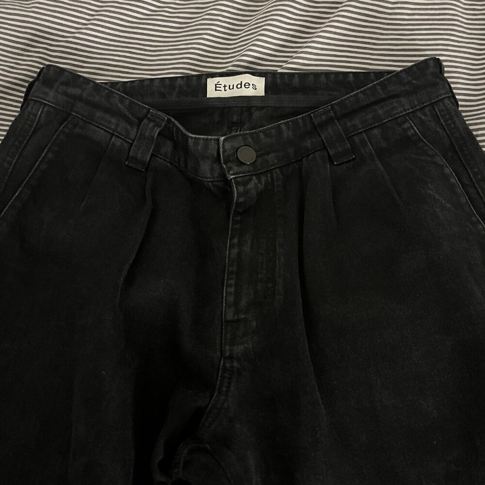 Etudes Jeans Black Rinsed Denim Pleated 32x32 (48 FR)